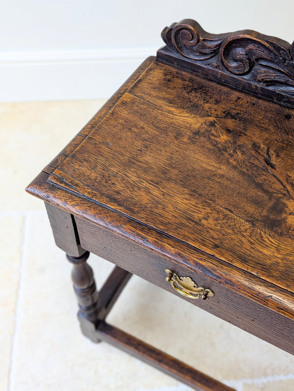 Antique Late Victorian Jacobean Revival Oak Side Table c.1890
