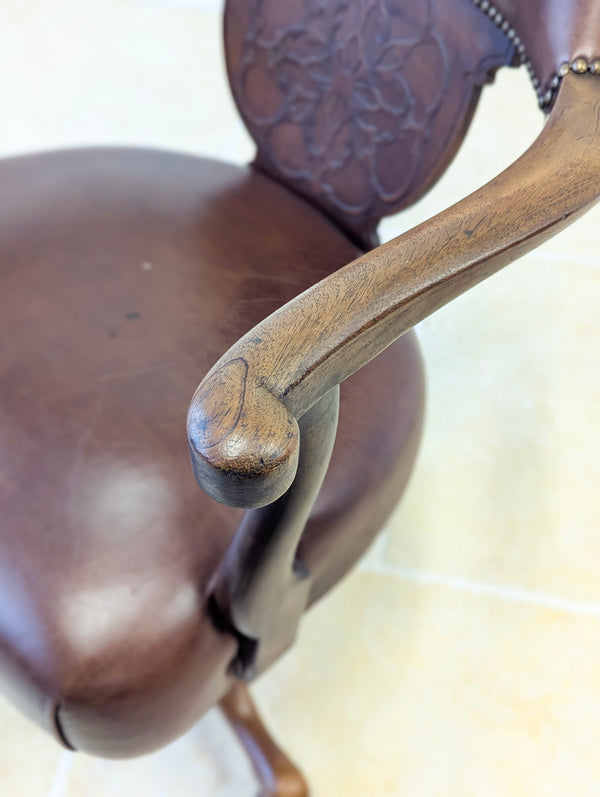 Antique Edwardian Mahogany Swivel Desk Chair c.1910