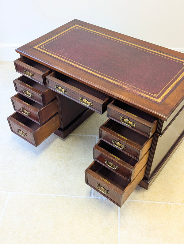 Antique Victorian Mahogany Pedestal Desk c.1890