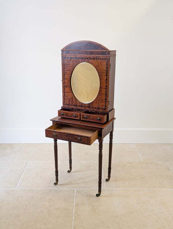 Antique Victorian Mahogany Dressing Table with Mirror Cabinet c.1880