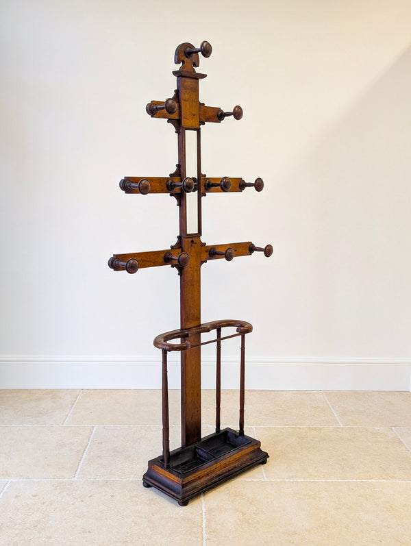 Antique Victorian Oak Hall Stand c.1890