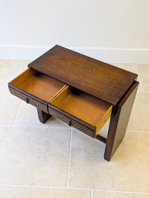 Antique Art Deco Oak Side Table c.1920