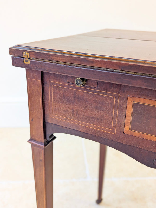 Antique Edwardian Mahogany Chess, Card & Games Table c.1910
