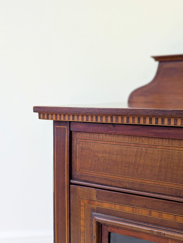 Antique Edwardian Inlaid Mahogany Glazed Display Cabinet c.1910