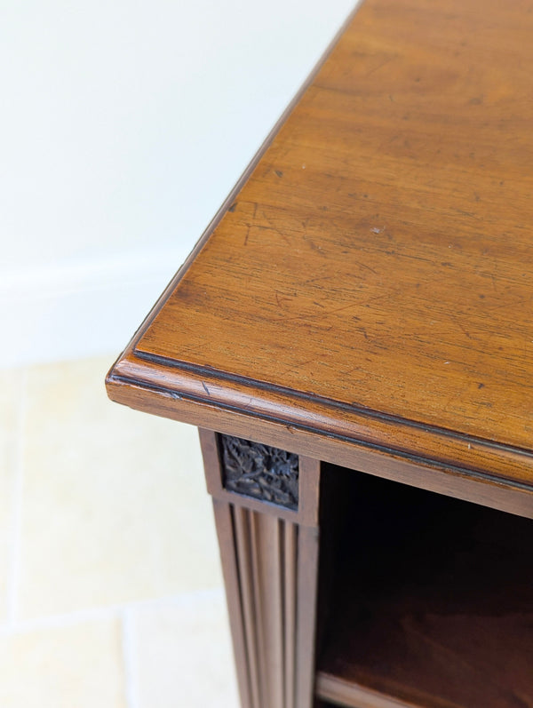Antique Late Victorian Mahogany Open Bookcase c.1890