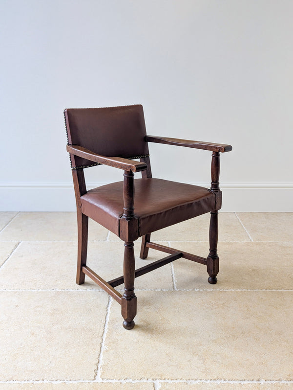 Antique Early 20th Century Oak Desk Chair c.1920