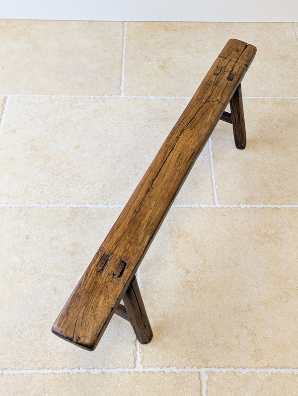 Antique Mid 19th Century Elm Vernacular Bench