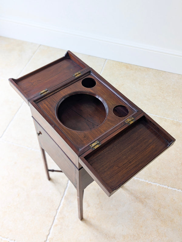 Antique Georgian Mahogany Gentleman’s Bedside Washstand c.1800
