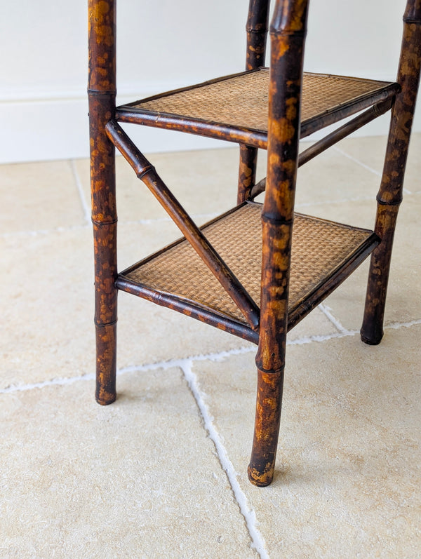 Antique Victorian Bamboo Three-Tier Occasional Table c.1890