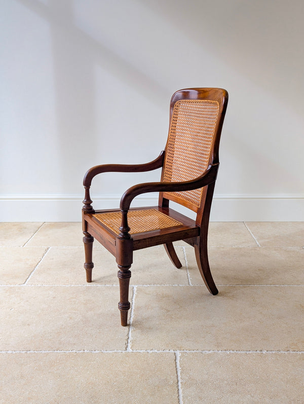 Antique Victorian Mahogany Caned Occasional Armchair c.1890
