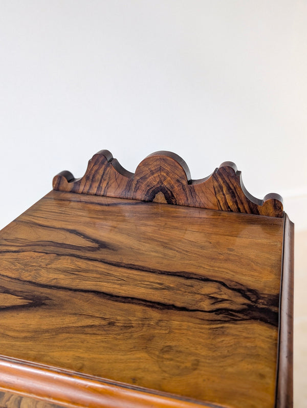 Antique Victorian Mahogany & Exotic Hardwood Bedside Cupboard c.1890