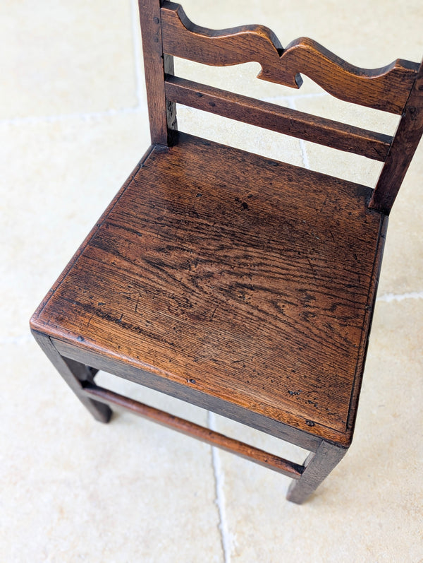 Pair of Antique Georgian Oak Country Side Chairs c.1800