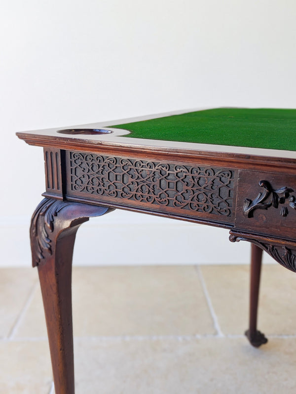 Antique Edwardian Mahogany Fold-Over Card Table c.1900