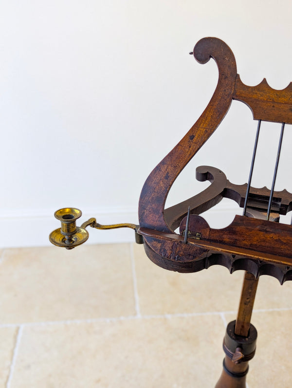 Antique William IV Mahogany Lyre-Form Music Stand c.1830