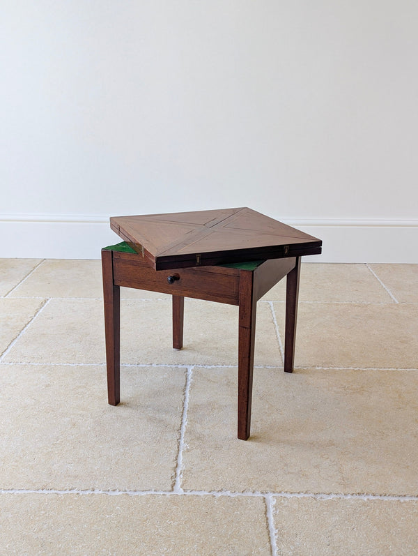 Antique Edwardian Mahogany Diminutive Envelope Card Table c.1910
