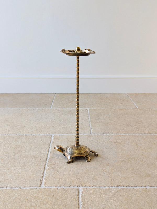 Antique Early 20th Century Brass Tortoise Floor-Standing Cigar Stand c.1920