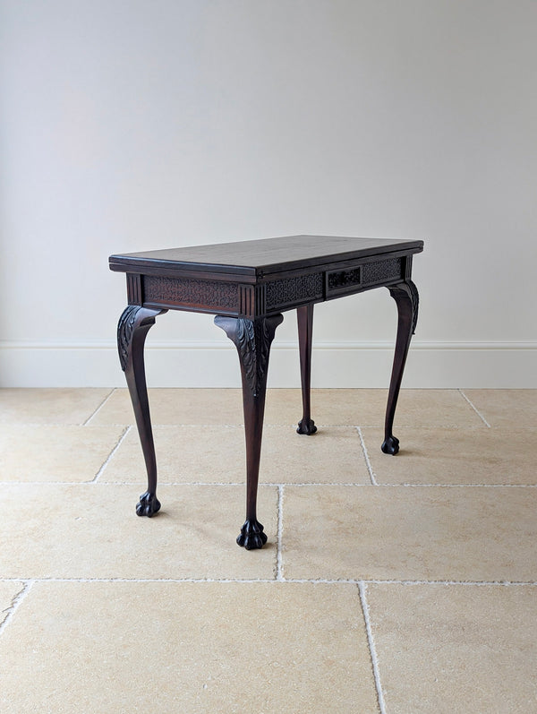 Antique Victorian Mahogany Card Table by James Shoolbred & Co. c.1890