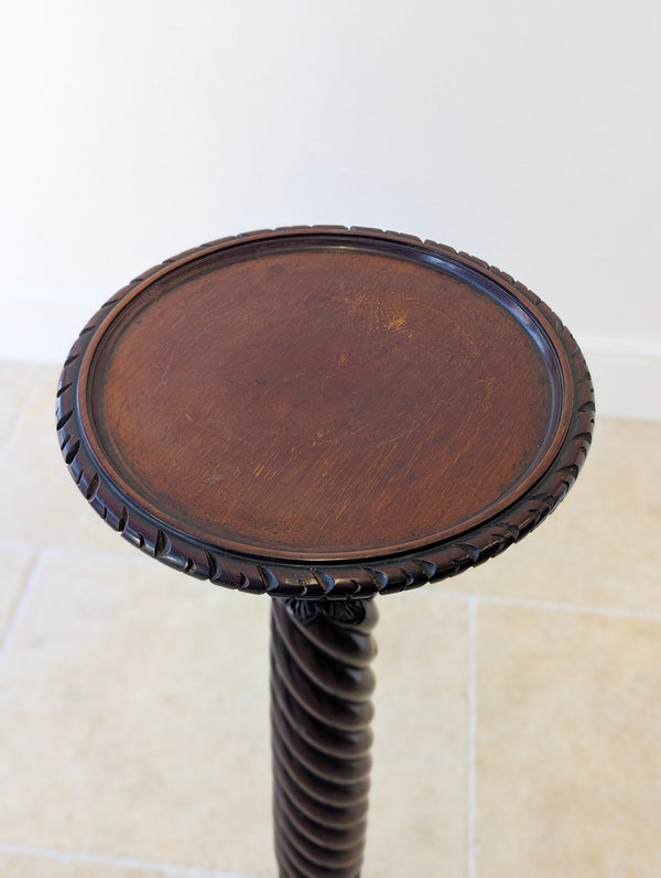 Antique Victorian Chippendale Revival Mahogany Torchère c.1880