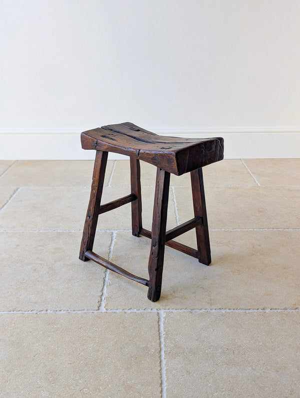 Antique Georgian Oak Vernacular Stool c.1750