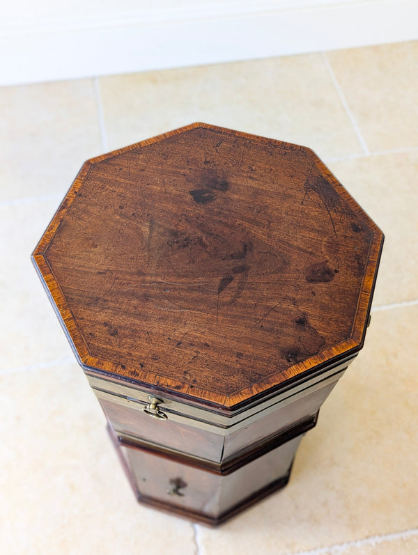 Antique George III Brass-Bound Mahogany Octagonal Cellaret c.1790