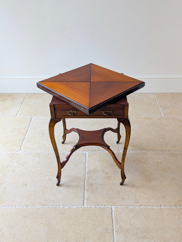 Antique Edwardian Mahogany Envelope Card Table c.1905