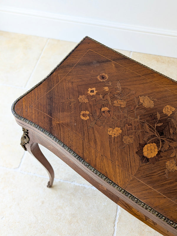 Antique Victorian Louis XV Style Kingwood Card Table c.1890