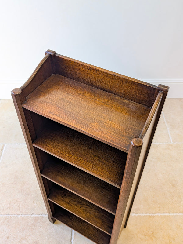 Antique Edwardian Arts & Crafts Oak Narrow Bookcase c.1910
