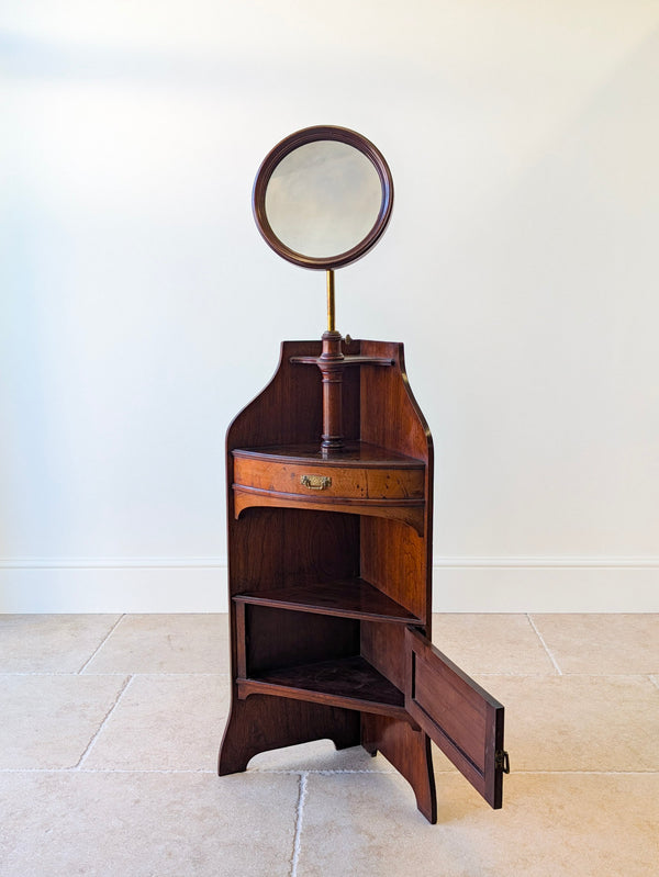 Antique Victorian Mahogany Corner Shaving Stand c.1890