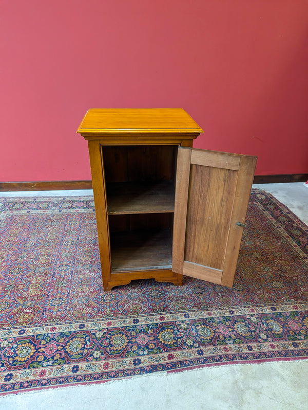 Antique Victorian Satin Walnut Pot Cupboard / Bedside Cabinet