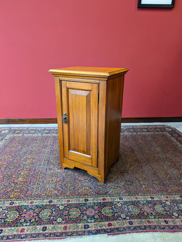 Antique Victorian Satin Walnut Pot Cupboard / Bedside Cabinet