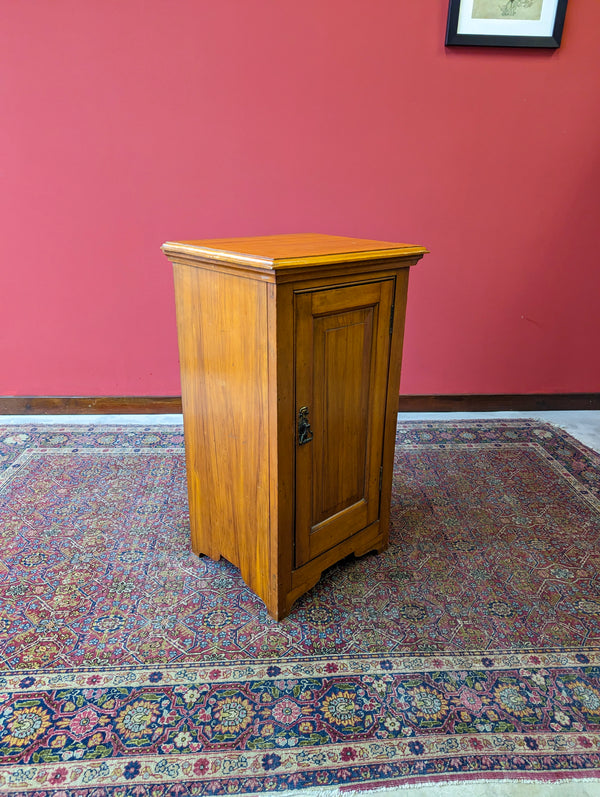 Antique Victorian Satin Walnut Pot Cupboard / Bedside Cabinet