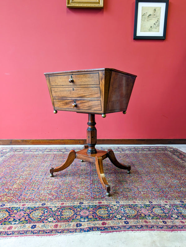 Antique 19th Century Mahogany Sewing Table / Work Table / Side Table
