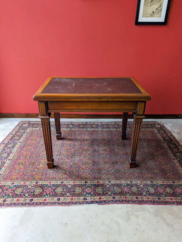 Antique Early 20th Century Leather Topped Mahogany Writing Table / Desk