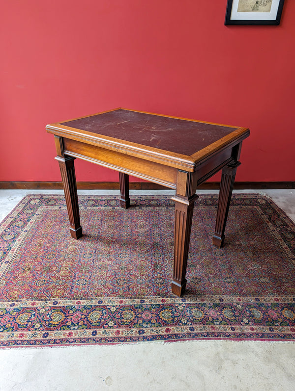 Antique Early 20th Century Leather Topped Mahogany Writing Table / Desk