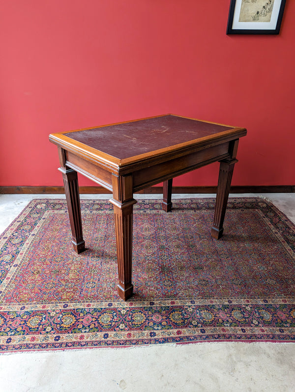 Antique Early 20th Century Leather Topped Mahogany Writing Table / Desk