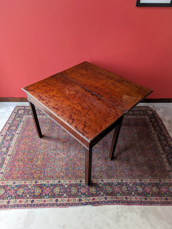 Antique Georgian Mahogany Fold Over Tea Table