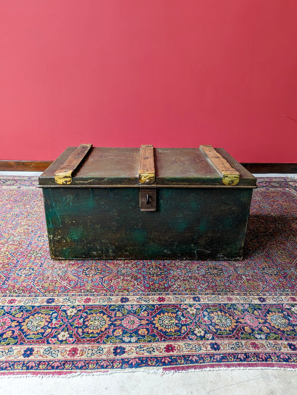 Antique Early 20th Century Metal Military Chest