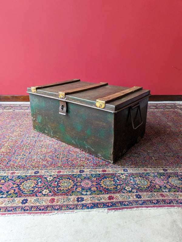 Antique Early 20th Century Metal Military Chest