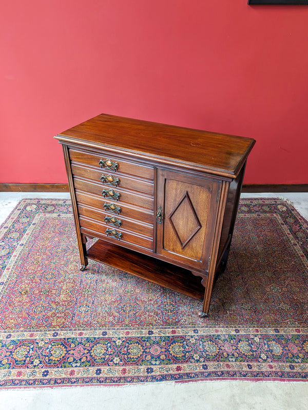 Antique Edwardian Mahogany Music Cabinet / Hall Table