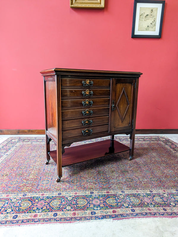 Antique Edwardian Mahogany Music Cabinet / Hall Table