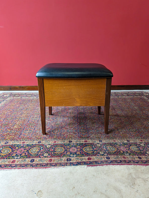 Mid Century Modern Teak Sewing Box Seat