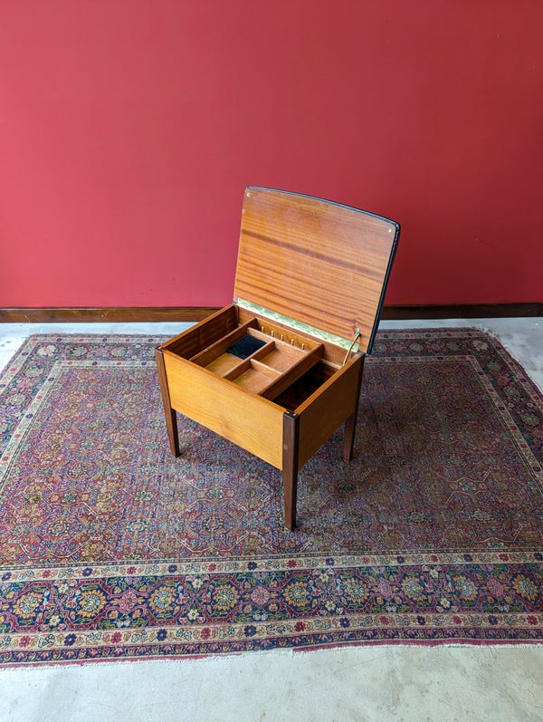 Mid Century Modern Teak Sewing Box Seat