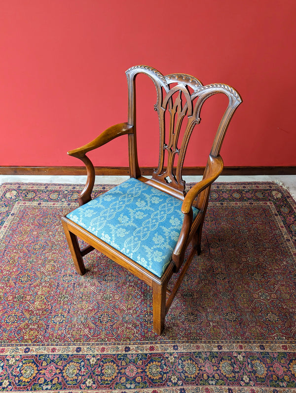 Antique Georgian Mahogany Elbow Chair