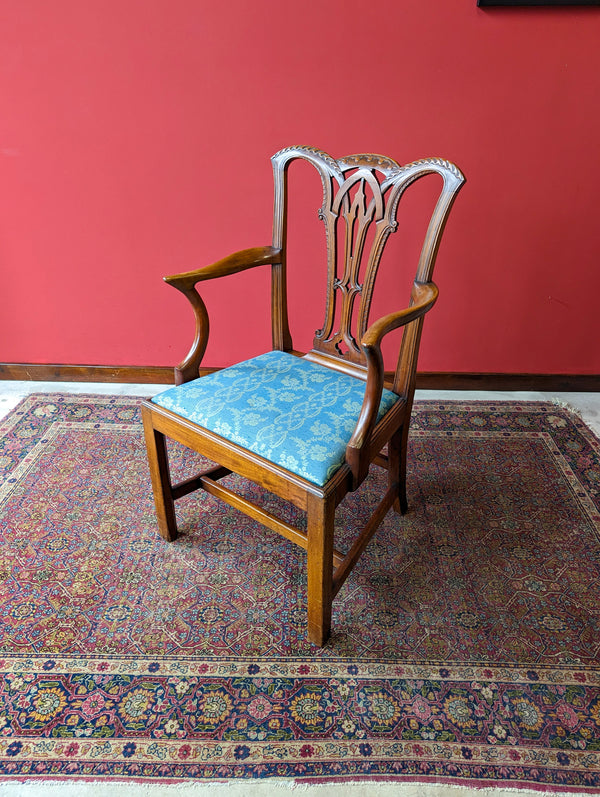 Antique Georgian Mahogany Elbow Chair