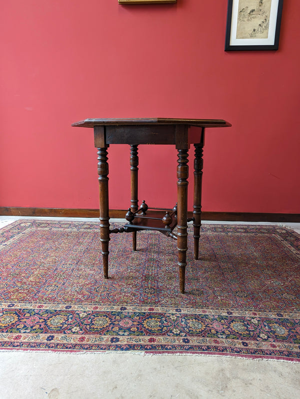 Antique Edwardian Mahogany Octagonal Side Table