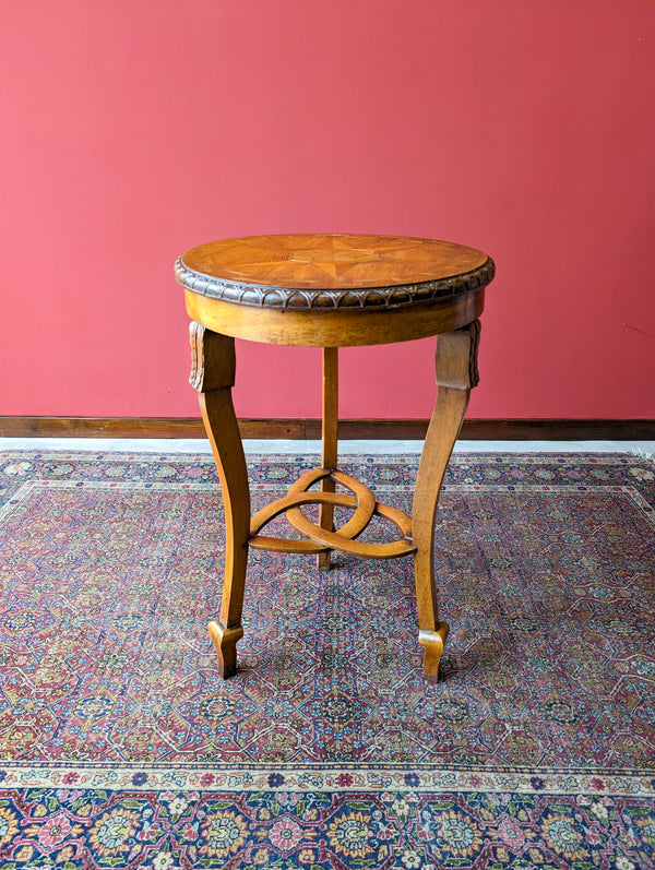 Antique Arts & Crafts Circular Golden Oak Side Table Circa 1900