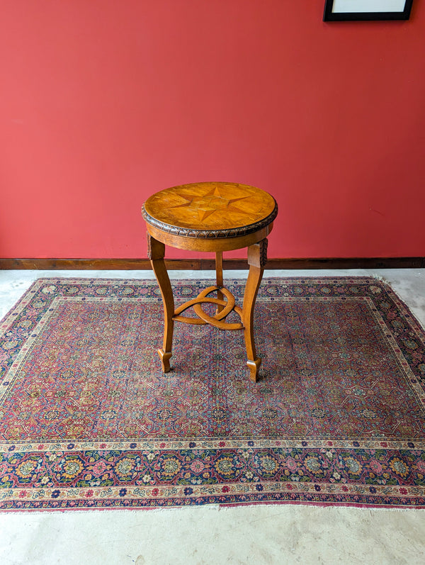 Antique Arts & Crafts Circular Golden Oak Side Table Circa 1900