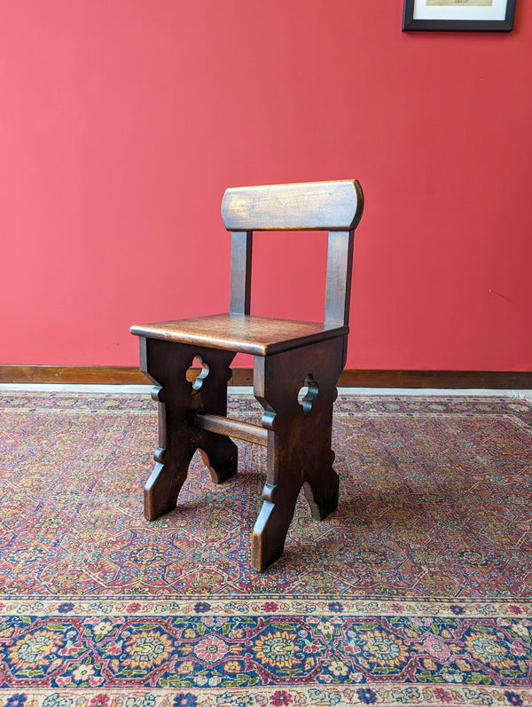 Antique Oak Arts & Crafts Diminutive Church Chair