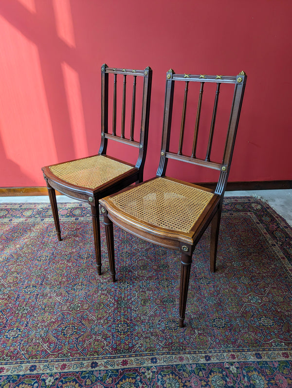 Antique Victorian French Empire Style Mahogany Parlour Chairs