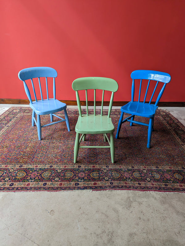 Set of 3 Antique Victorian Painted Child’s Windsor Chairs